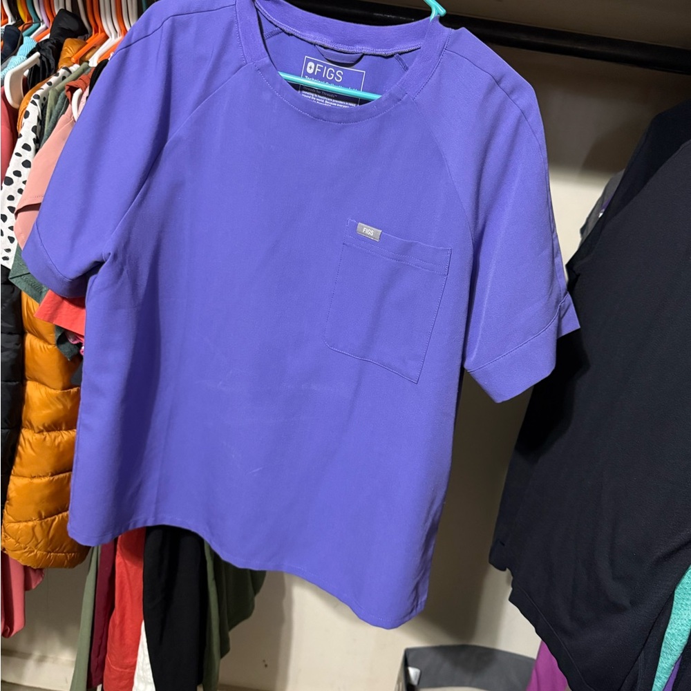 Figs Vibrant Purple Scrub Top